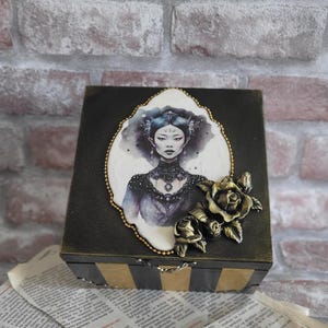 Gothic Roses Jewelry Box: Handmade Victorian Keepsake, Dark Fantasy Decor