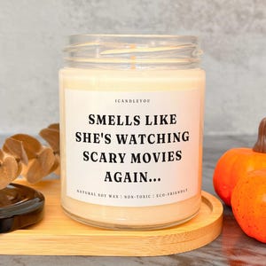 Smells Like Scary Movies Candle: Funny Halloween Soy Wax Candle