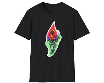 Skeleton Hand Flaming Flower Tee: Gothic Tattoo Art Shirt