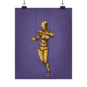 Marionette Puppet Poster: Empowering Symbolism, Matte Wall Art Print
