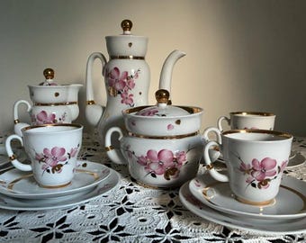 Fábrica Imperial de Porcelana Lomonosov, juego de café para 5 personas, URSS