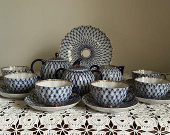 Lomonosov Imperial Porcelain Factory, Tea set for 6.