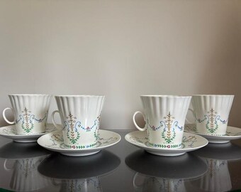 Tazas de café expreso para 4 personas. Porcelana Imperial Lomonosov, URSS.