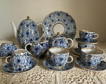 Lomonosov Imperial Porcelain Factory Coffee set for 6. USSR.