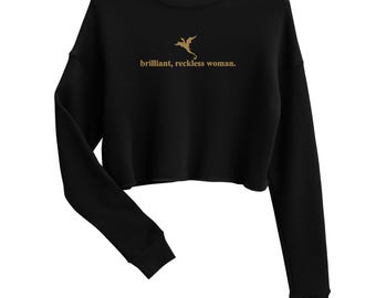 Op Onyx Storm geïnspireerde geborduurde crop sweater op de vierde vleugel
