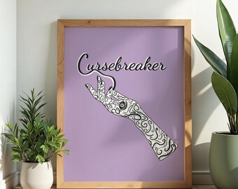 Cursebreaker-kunstafdruk | ACOTAR Fantasy Bookish bibliotheeklezer wanddecoratie