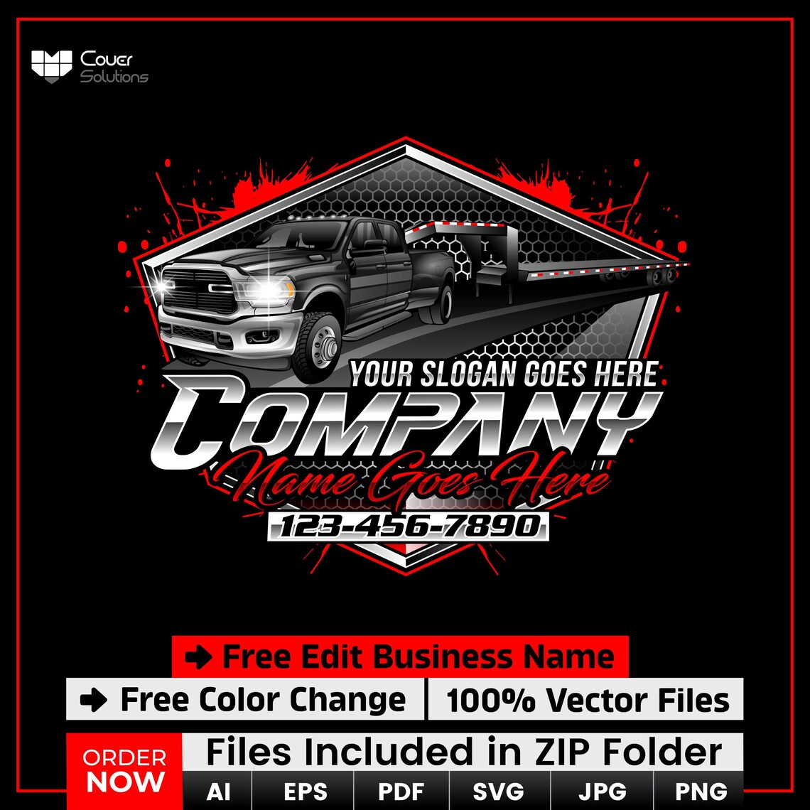 Hotshot Trucking Logo Design, Trailer Logo, Rental Logo, Hot Shot Logo ...