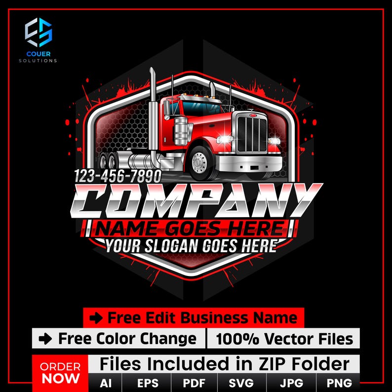 Trucking Company Logo Design, Semi Truck Logo Png, Transportation Logo ...