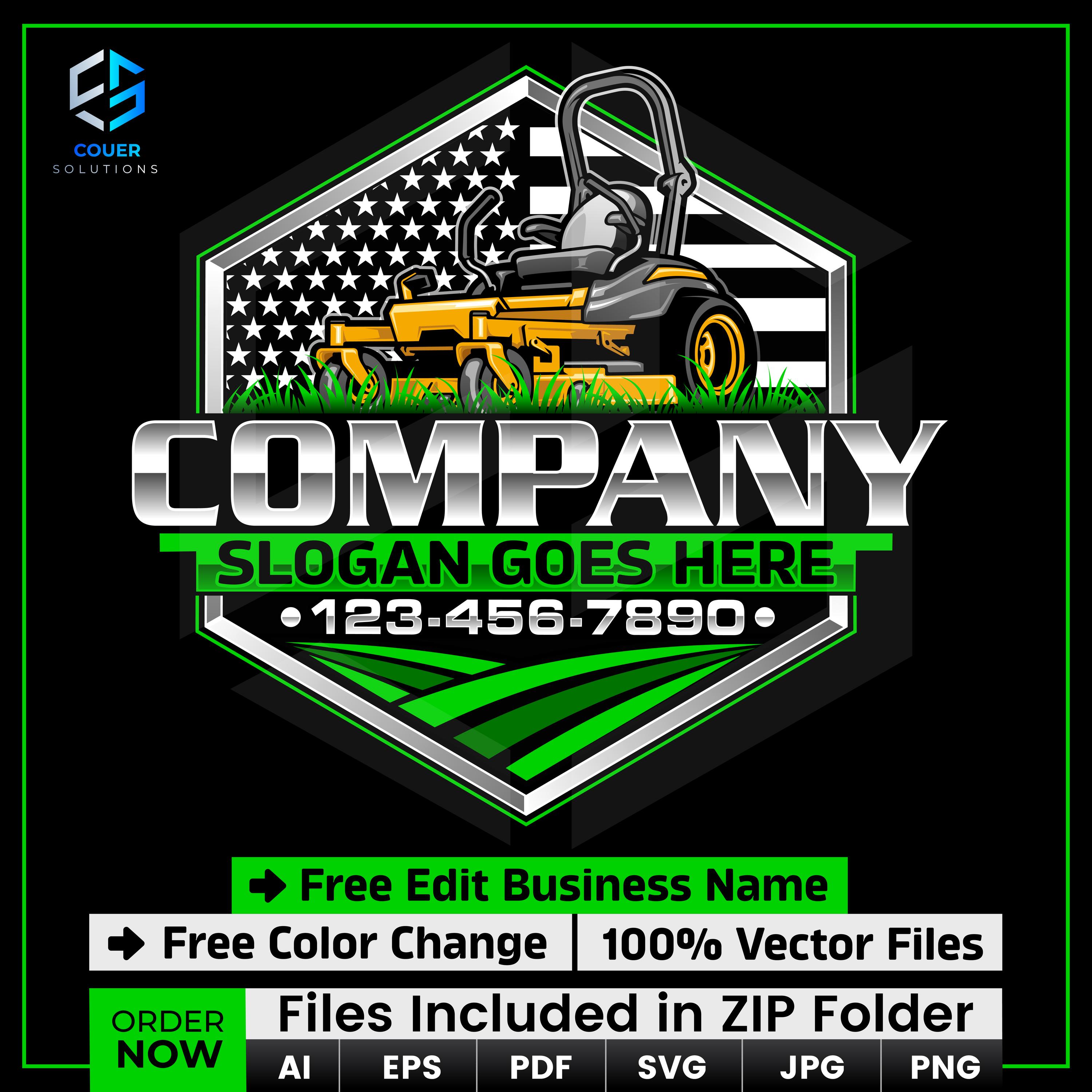 American Lawn Care Logo, Landscaping Business Logo, Mowing Logo, Lawn Services Logo, Zero Turn Mower Logo, Gardening Logo, Lawn Maintenance