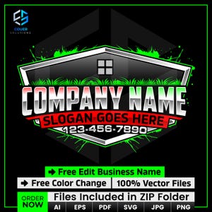 Lawn Care Logo Design, Editable Landscaping Business Logo, Mowing Company Logo, Lawn Care Templates, Yard Service Logo, Landscaping Logo
