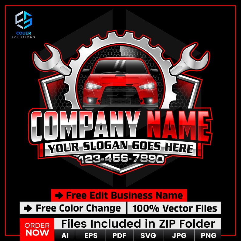 Custom Auto Repair Logo, Car Mechanic Shop Logo, Garage Service Logo ...