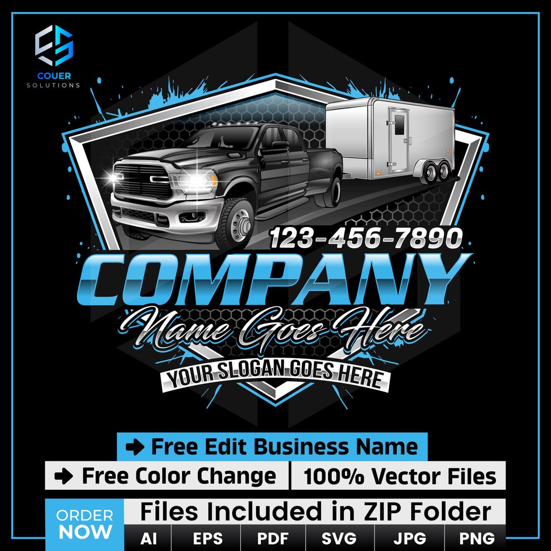 Hotshot Trucking Logo Design, Trailer Logo, Rental Logo, Hot Shot Logo ...