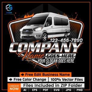 Delivery Van Logo, Cargo Van Logo, Vehicle Transport, Sprinter Van Logo, Moving Truck Logo, Logistics Logo, Trucking Logo, Transportation