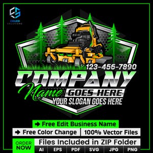 Lawn Care Lawn Mower Logo Design, Landscaping Logo, Landscape Maintenance Logo, Zero Turn Mower Logo, Grass Cutting Logo Design, Garden Logo