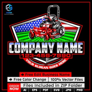 American Lawn Care Logo, Landscaping Business Logo, Mowing Logo, Lawn Services Logo, Zero Turn Mower Logo, Gardening Logo, Lawn Maintenance