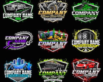 Custom Logo Design, Professional Graphic Designer, Trucking Logo, Auto Detailing Car Logo, Lawn Care Logo, Business Washing Company Logos