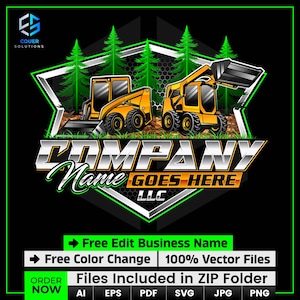 Skid Steer Excavator Logo Png, Skid Steer Loader Logo, Skid Steer Heavy Equipment Rental Logo, Excavation Logo, Mini Excavator Svg