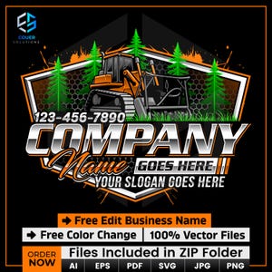 Forestry Mulching Machine Logo Svg, Excavator Logo, Lawn Mower Logo, Mulcher Logo, Excavation Logo, Landscaping Logo, Heavy Equipment Logo