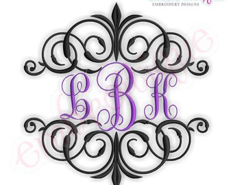 Regal Classy Font Frame- Instant Email Delivery Download Machine embroidery design