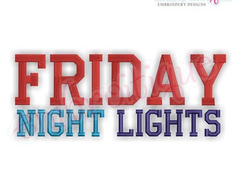 Friday Night Lights Sport Football Varsity Block Monogram Font - Instant Download -Digital Machine Embroidery Design