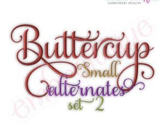 Buttercup Monogram Set Alternates 2 - Small- - Machine Embroidery Font Alphabet Letters - BX files included - Instant Download design