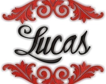 Lucas Font Frame- Instant Email Delivery Download Machine embroidery design
