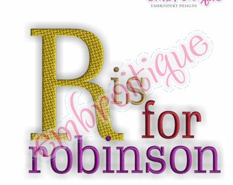 Robinson Monogram Font Set - Small- Machine Embroidery Font Alphabet Letters - Instant Email Delivery Download
