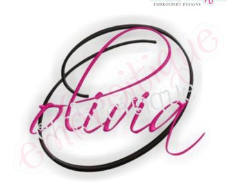 Olivia Monogram Set - Alphabet Script Letters Romantic Font- BX included- Instant Email Delivery Download Machine embroidery design