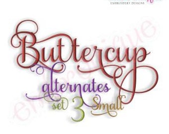 Buttercup Monogram Set Alternates 3 - Small- Machine Embroidery Font Alphabet Letters - Instant Download Digitial design