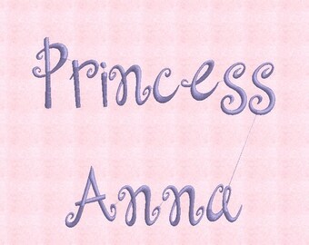 Princess Anna Monogram Font Set- Machine Embroidery Font Alphabet Letters -BX FILES INCLUDED - Instant Download