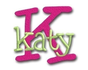 Katy Monogram Set- Machine Embroidery Font Alphabet Letters - Instant download - BX files included