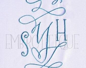 Courtly Calligraphy Stunning Ornamental Monogram Set- Machine Embroidery Font Alphabet Letters - Instant Email Delivery Download
