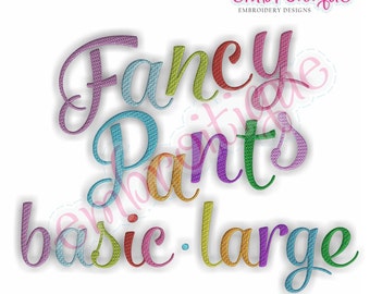 Fancy Pants Basic Fill Stitch Monogram Set - Large- Font Alphabet Letters -Instant Download -Digital Machine Embroidery Design