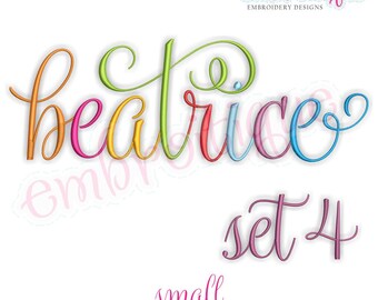 Beatrice 4 Monogram Font- Small - BX files included- Instant Download Machine embroidery design