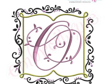 Talia Font Frame- Instant Email Delivery Download Machine embroidery design