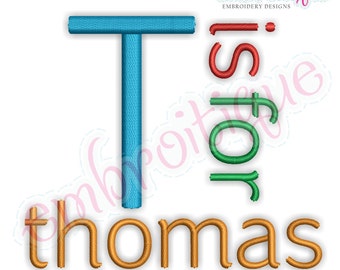 Thomas Whimsical Cute handwriting Machine Embroidery Monogram Alphabet Font- Instant Download- Great for boys and girls!