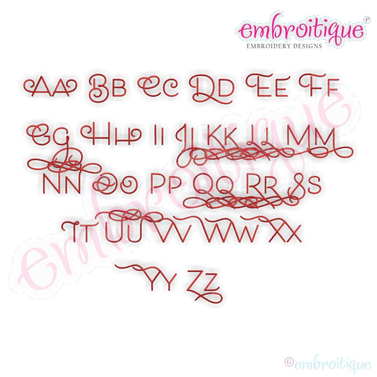 Becca Set 7 Exclusive Monogram Alphabet Font Instant | Etsy