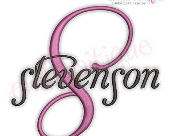 Stevenson Monogram Font Set - BX FILES INCLUDED Machine Embroidery Font Alphabet Letters  - Small- Instant Download