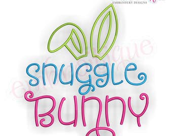 Snuggle Bunny - Cute Easter Design -Instant Download Machine Embroidery Design