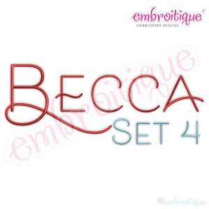 Becca Set 4 - Exclusive Monogram Alphabet Font - Instant Download Machine embroidery design