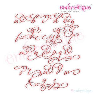 Eleanor Set 4-Lowercase Alternates - Small - Calligraphy Script font - BX files included- Instant Download Machine embroidery design