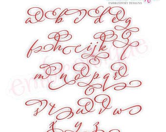 Eleanor Set 4-Lowercase Alternates - Small - Calligraphy Script font - BX files included- Instant Download Machine embroidery design