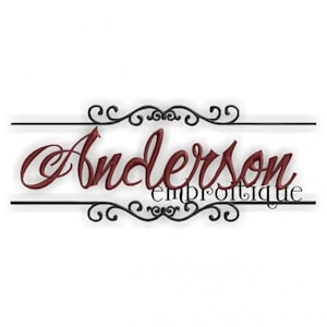Anderson Monogram Font Frame- Instant Download -Digital Machine Embroidery Design