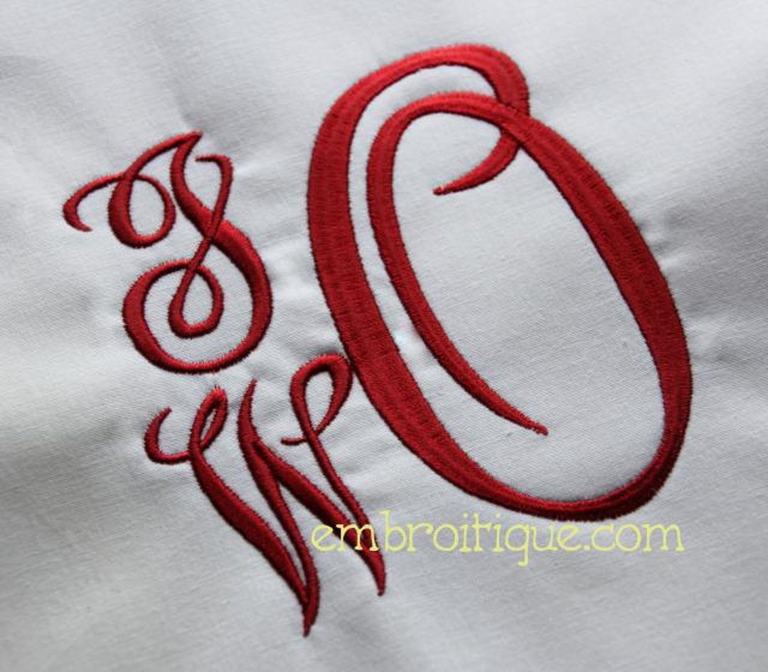 Oakley Fancy Vine Script Monogram Set - 4", 5" & 6"- Machine Embroidery ...