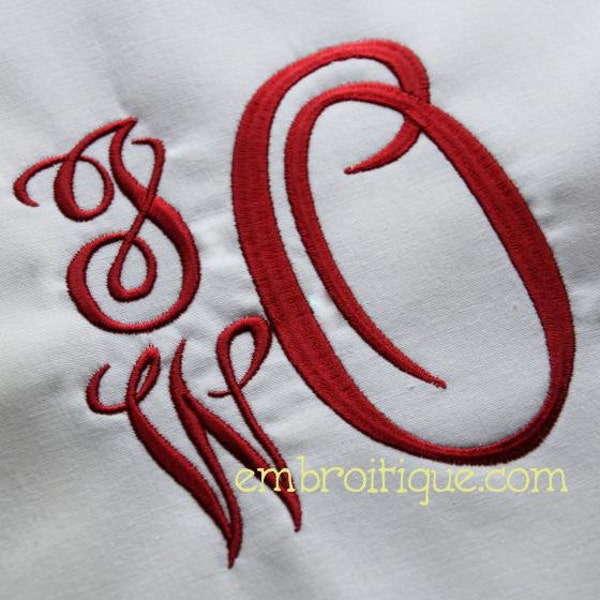 Oakley Fancy Vine Script Monogram Set - 4", 5" & 6"- Machine Embroidery Font Alphabet Letters  -  Embroitique Instant Download