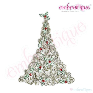 Twirly Tannenbaum Christmas Tree - LARGE - Instant Email Delivery Download Machine embroidery design