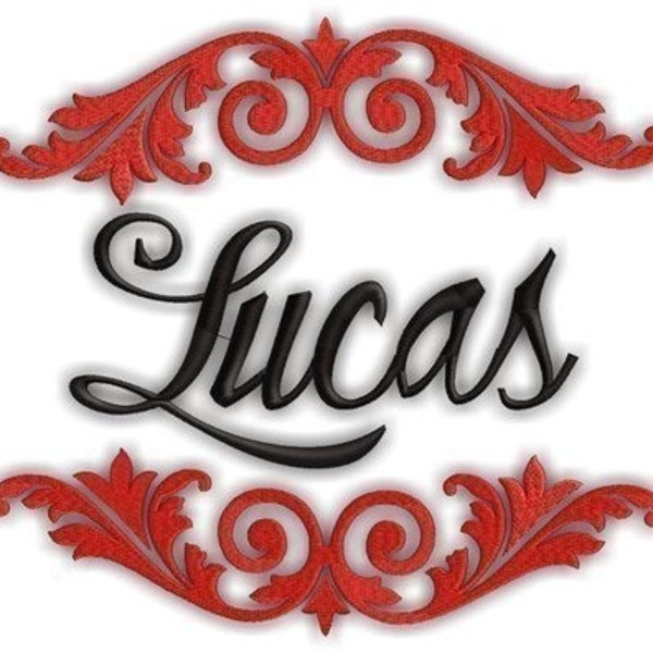 Lucas Font Frame- Instant Email Delivery Download Machine embroidery design