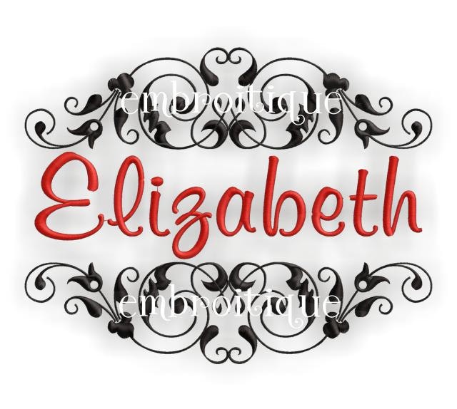 Elizabeth Monogram Flourish Font Frame Great for weddings anniversari…