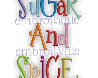 Sugar and Spice Whimsical Curly Monogram Set- BX files included - Instant Download