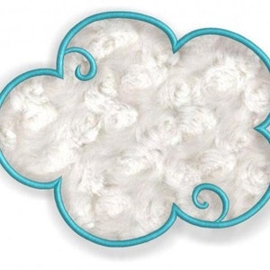Springtime Birds and Trees - Fluffy Cloud Applique - Instant Download Machine embroidery design